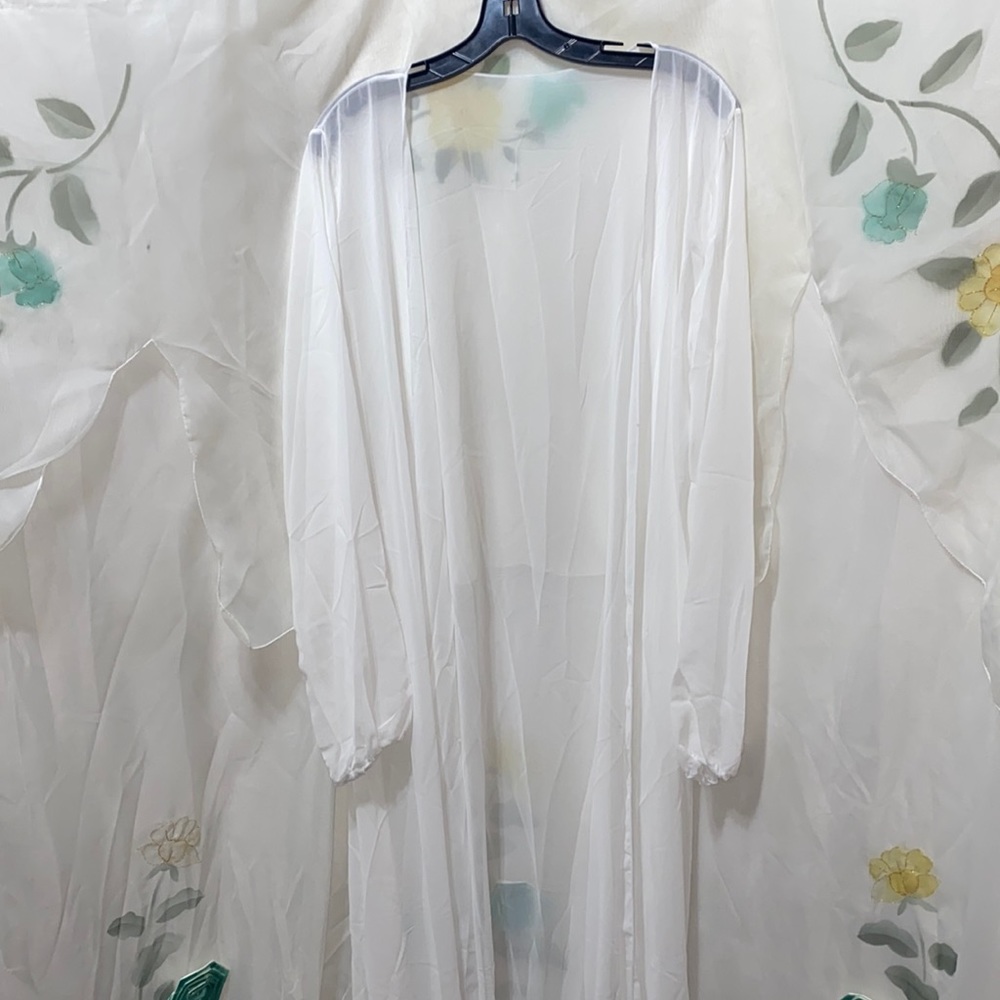 MATTE SWIM COLLECTION WHITE SHEER DUSTER POLYESTER/SPANDEX O/S
